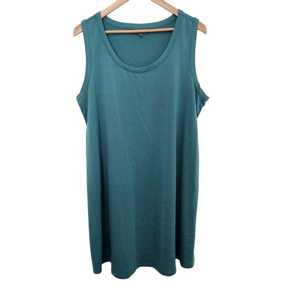 Wonderly T-Shirt Dress Womens Size 1X Blue Sleeveless Casual Stretch Everyday - Picture 1 of 8